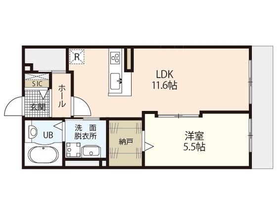 フルールII(1LDK/1階)の間取り写真