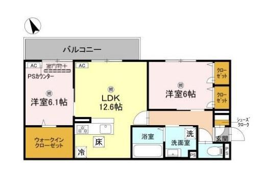 GIGLIATO(2LDK/2階)の間取り写真
