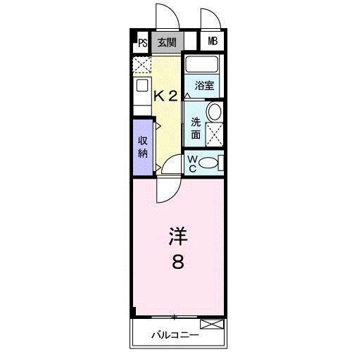 フォレスト(1K/1階)の間取り写真