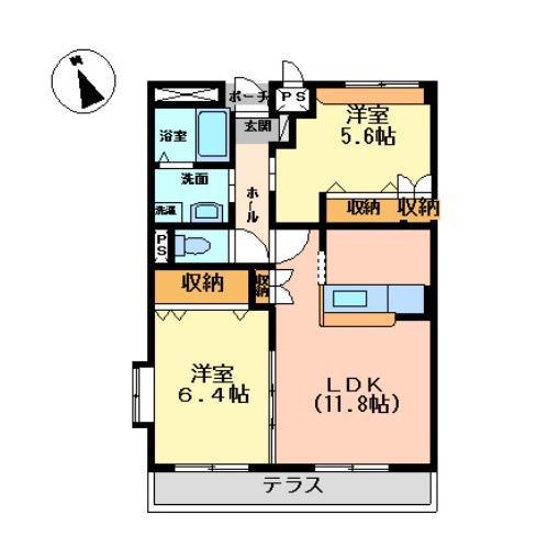 ライフスタイルガーデン(2LDK/5階)の間取り写真