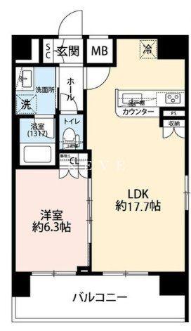 プレール・ドゥーク蔵前II(1LDK/9階)の間取り写真
