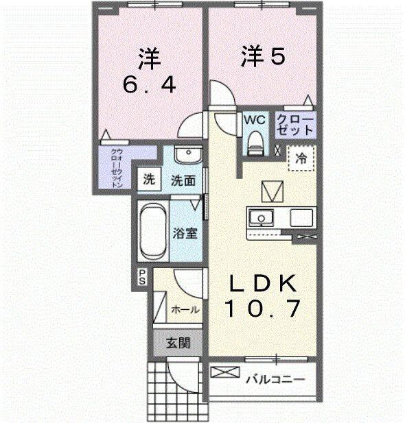 グランメゾンIII(2LDK/1階)の間取り写真
