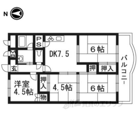 向島ニュータウン3街区F棟(3LDK/6階)の間取り写真