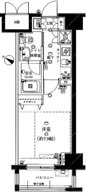 RISING PLACE 浅草参番館(1K/5階)の間取り写真
