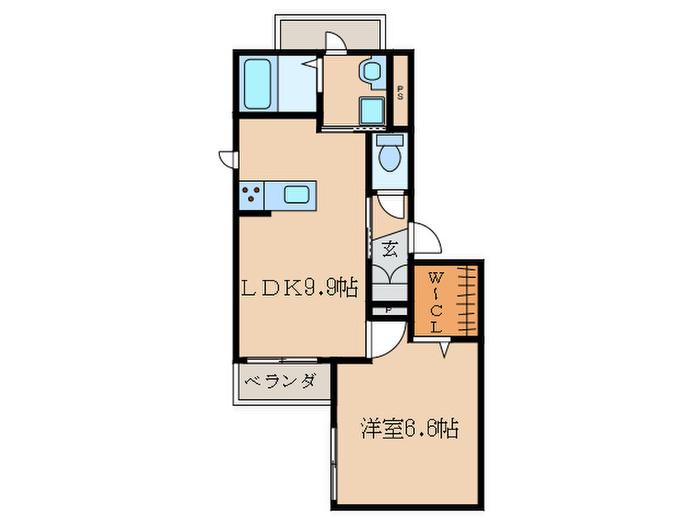 ルシェルブルー守山(1LDK/3階)の間取り写真