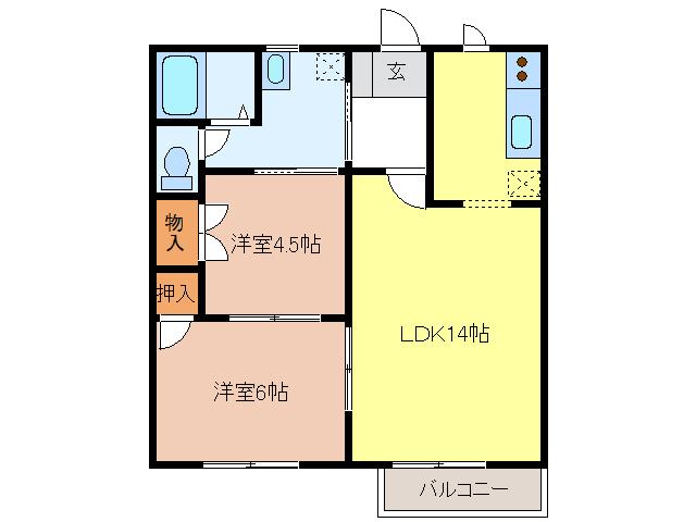 セフィラマキタ(2LDK/2階)の間取り写真