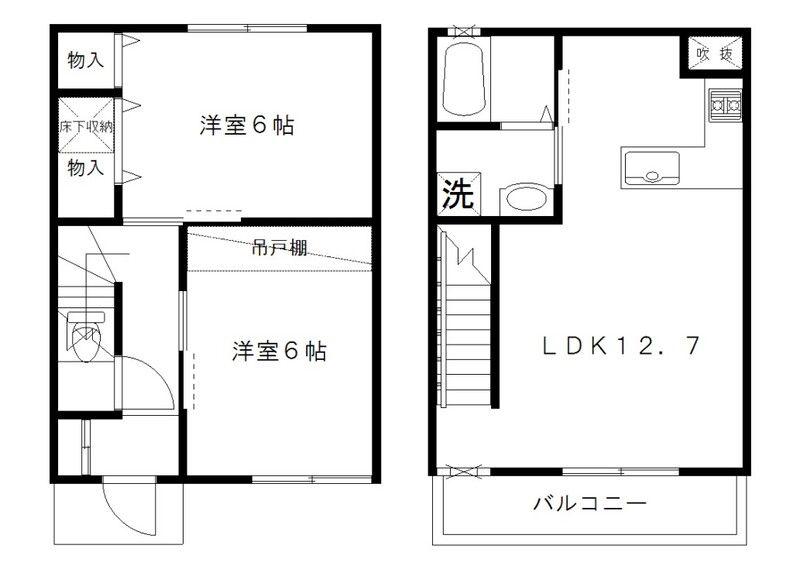 ポートサイド八雲(2LDK/1階)の間取り写真