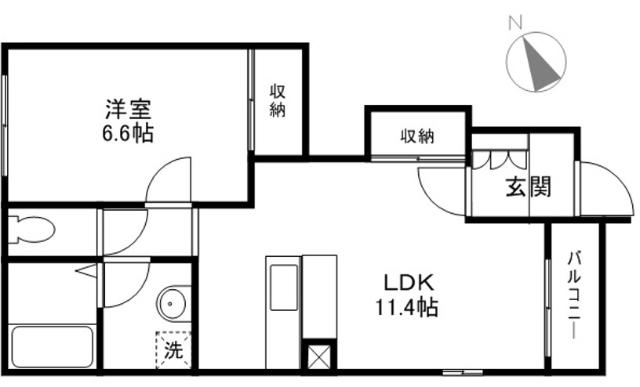 グレースほしか(1LDK/1階)の間取り写真