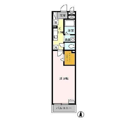サンモール北小岩(1K/3階)の間取り写真