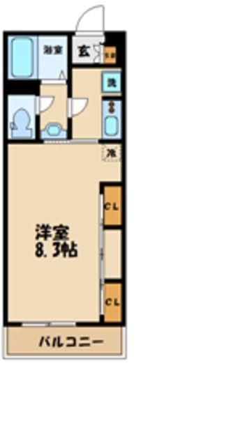 RESIDENCE HARVEST(1K/2階)の間取り写真