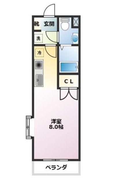 エトワール(ワンルーム/3階)の間取り写真