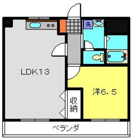 YKTビル(1LDK/2階)の間取り写真