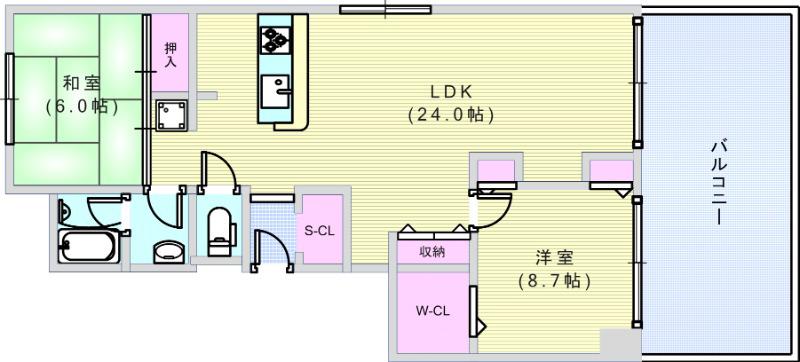 堺フェニックスハイツ(2LDK/2階)の間取り写真