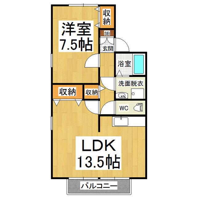 オアシスTAKE(1LDK/1階)の間取り写真