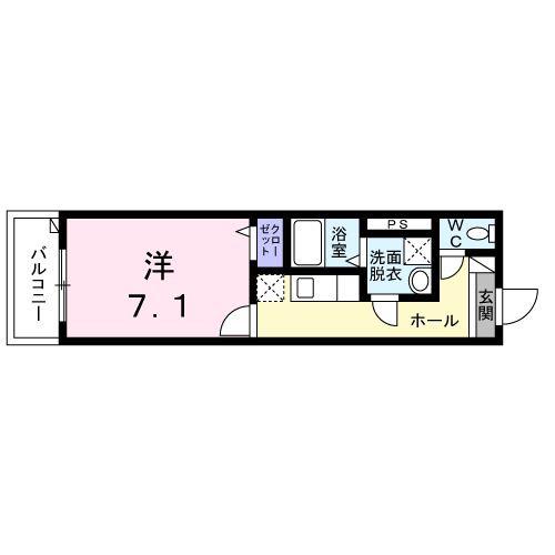 フィオーレ(1K/2階)の間取り写真