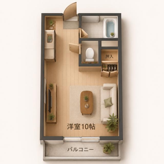 パークハイツ(ワンルーム/1階)の間取り写真
