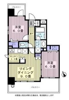 日神パレステージ立川柴崎町(2LDK/8階)の間取り写真
