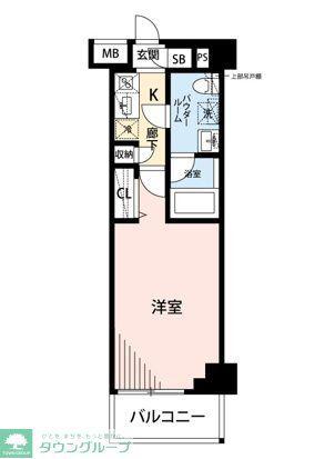 マイナビSTAY本蓮沼コート(1K/4階)の間取り写真