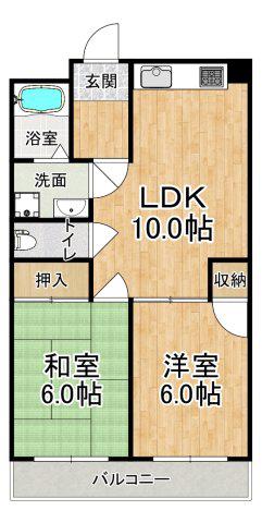 アングラーダム(2LDK/3階)の間取り写真
