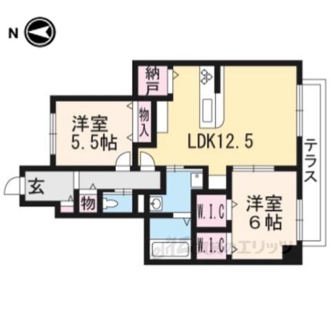 ヘーベルメゾン瀬田Ⅱ(2LDK/1階)の間取り写真