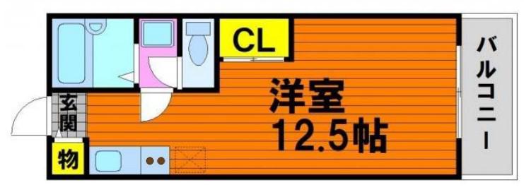 BACK・PACKER(ワンルーム/1階)の間取り写真