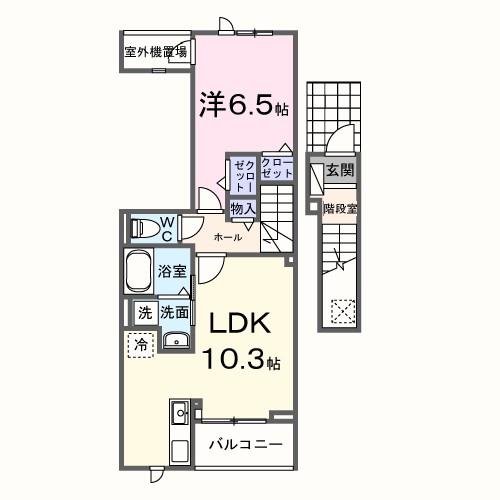 ニューデフィ藤(1LDK/2階)の間取り写真