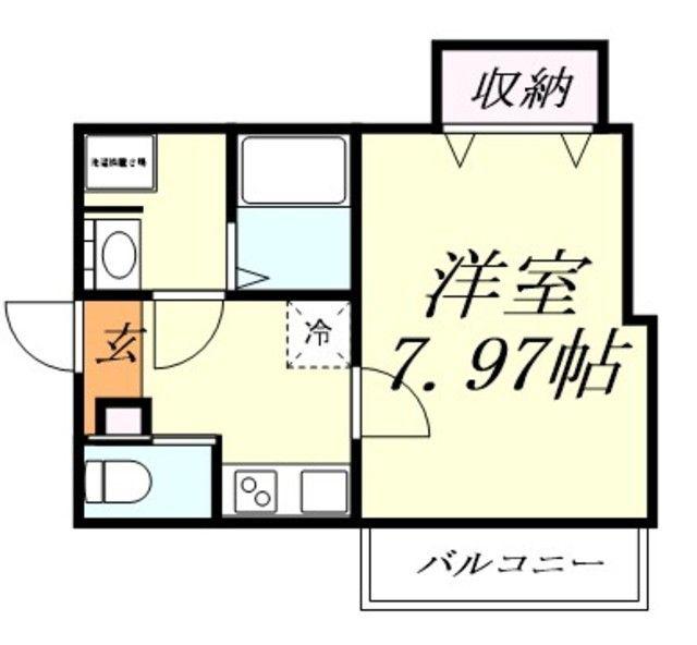 キャメル新越谷(1K/2階)の間取り写真