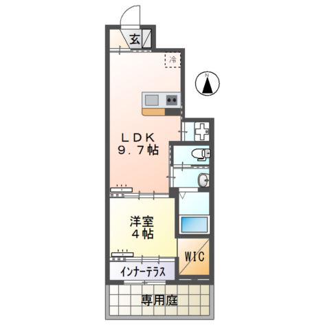 メゾンさくら(1LDK/1階)の間取り写真