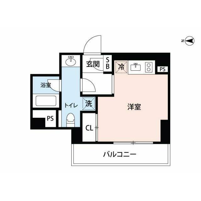 RISING PLACE西新井(1K/4階)の間取り写真