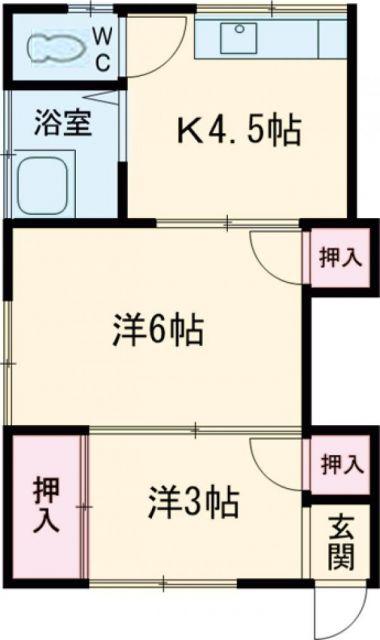 ユニオンハウス(1SK/2階)の間取り写真
