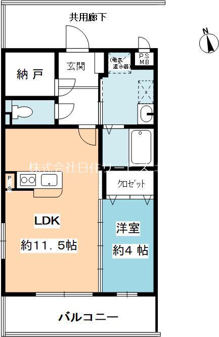 エスペランス・コート(1LDK/2階)の間取り写真