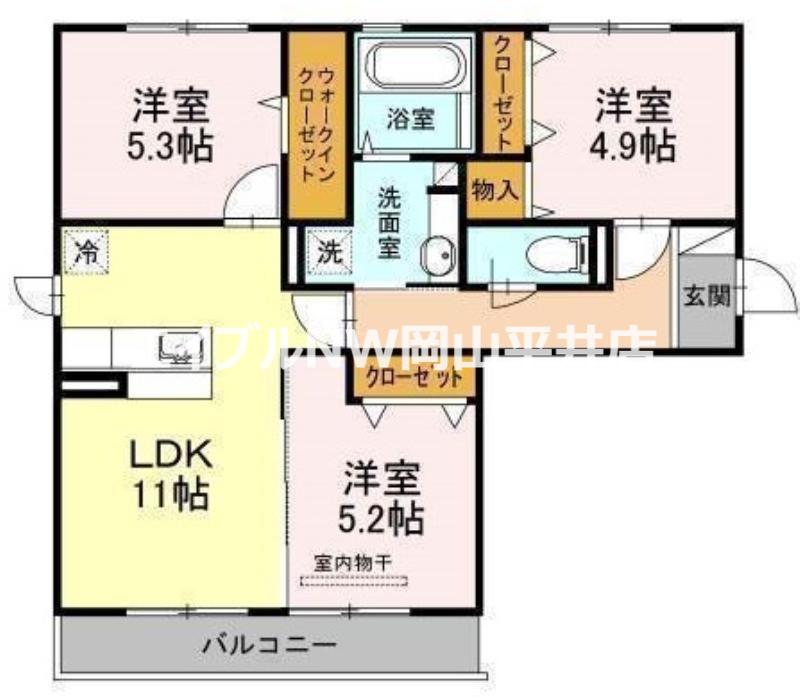 エスペランサ(3LDK/2階)の間取り写真