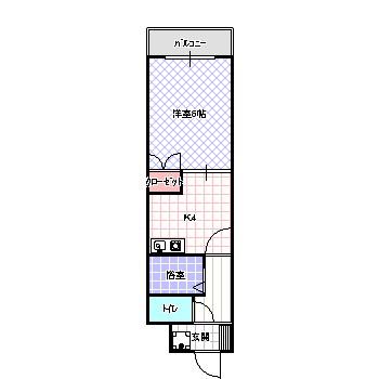 FROMホキタ1番館(1K/1階)の間取り写真