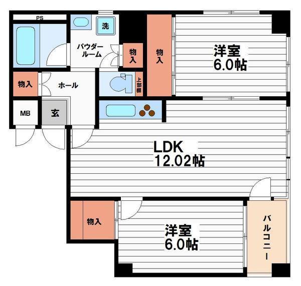 REBANGA船場アパートメント(2LDK/6階)の間取り写真