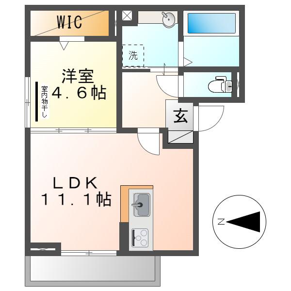シークエンス(1LDK/3階)の間取り写真