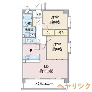 ベルステージ竹の山(2LDK/1階)の間取り写真