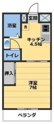 コーポサンシャイン(1K/2階)の間取り写真