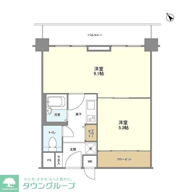 ディオケネス(2K/4階)の間取り写真