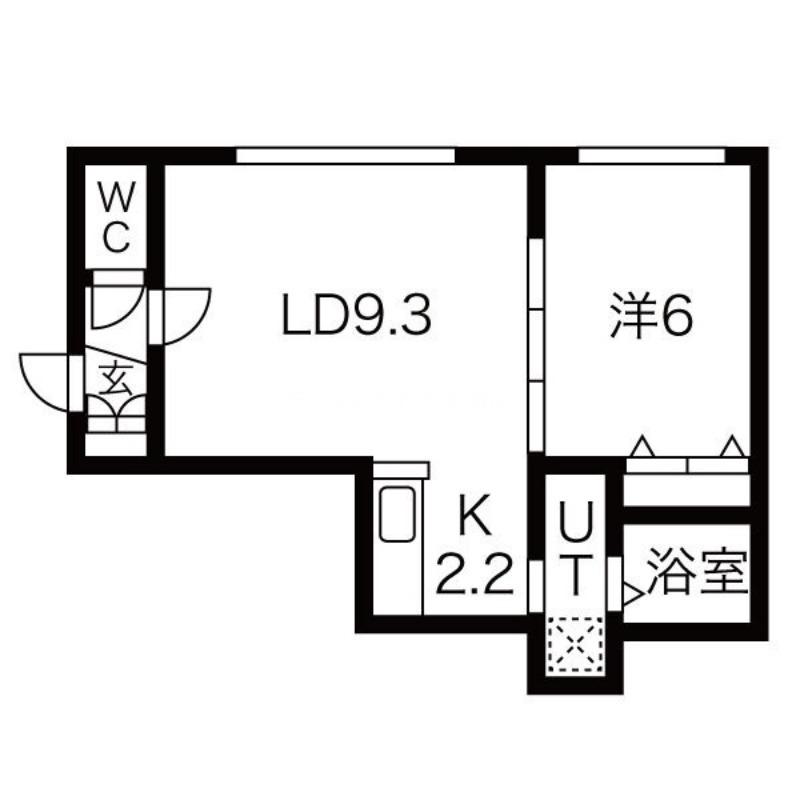 サンコート富丘II(1LDK/3階)の間取り写真