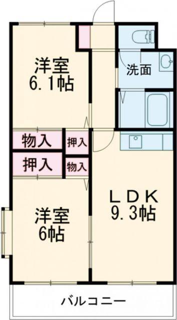 ソル レヴァンテ相浦(2LDK/3階)の間取り写真