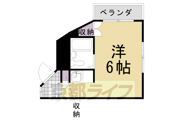 フレグランス桂南(1K/2階)の間取り写真