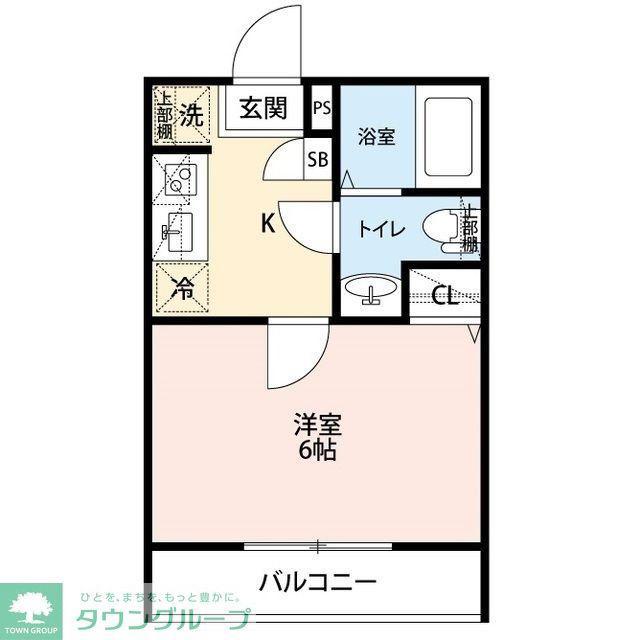 エクセラン中浦和(1K/2階)の間取り写真