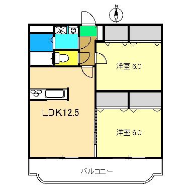 エフォート(2LDK/1階)の間取り写真