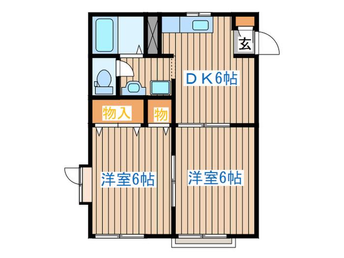 アマ-レ柏木(2DK/2階)の間取り写真
