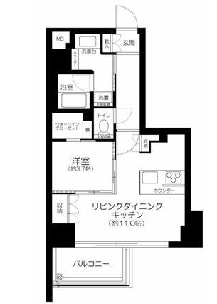 クレイス月島キャナルフロント(1LDK/5階)の間取り写真