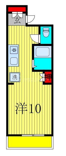 Sマンション上野(ワンルーム/1階)の間取り写真