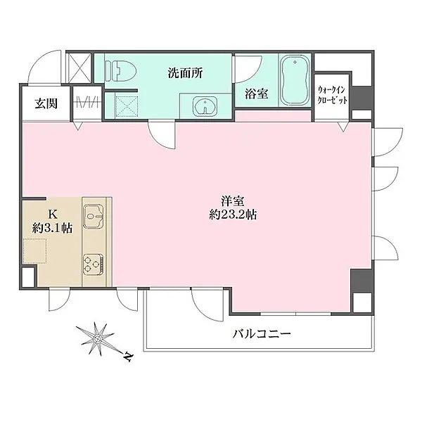 グレンパーク神楽坂(ワンルーム/3階)の間取り写真