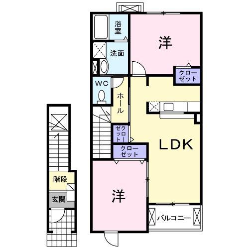 志村横丁V(2LDK/2階)の間取り写真