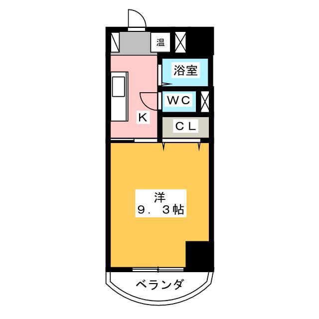 シャトーボナール(1K/8階)の間取り写真