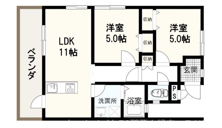 グランドセドナ(2LDK/3階)の間取り写真